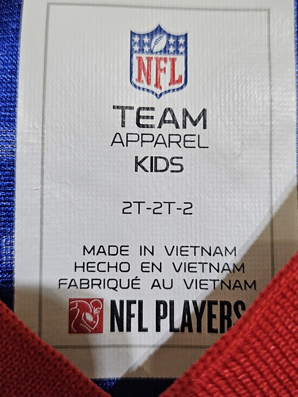 NFL TEAM APPAREL BUFFALO BILLS ALLEN #17 TODDLER KIDS JERSEY SIZE 2T BLUE/RED - Picture 3 of 8